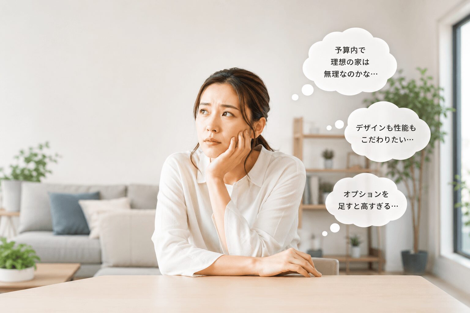 家づくりに悩む女性